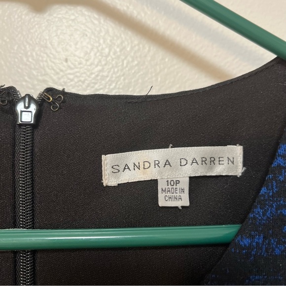 Sandra Darren Blue Black Women's Mini Dress 10P - Picture 2 of 6